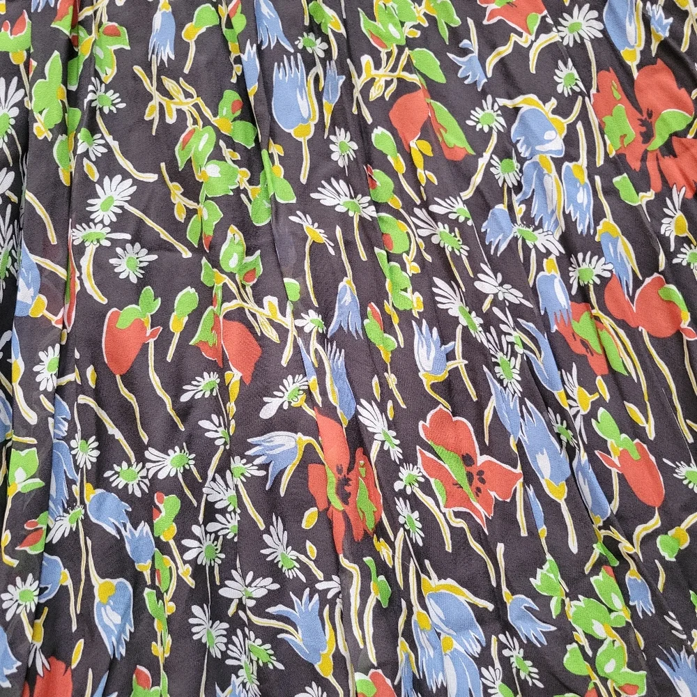 NWT Anthropologie Denise A Line Maxi Skirt Floral Garden Boho Black Multi 8